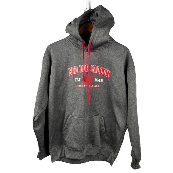 Vintage Red Dog Saloon Juneau Alaska Sweatshirt Adult Large Gray Hoodie - Picture 1 of 5